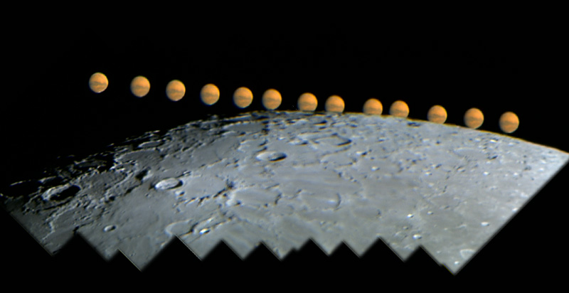 Grazing occultation of Mars, 6 October 2003 [10.7K]