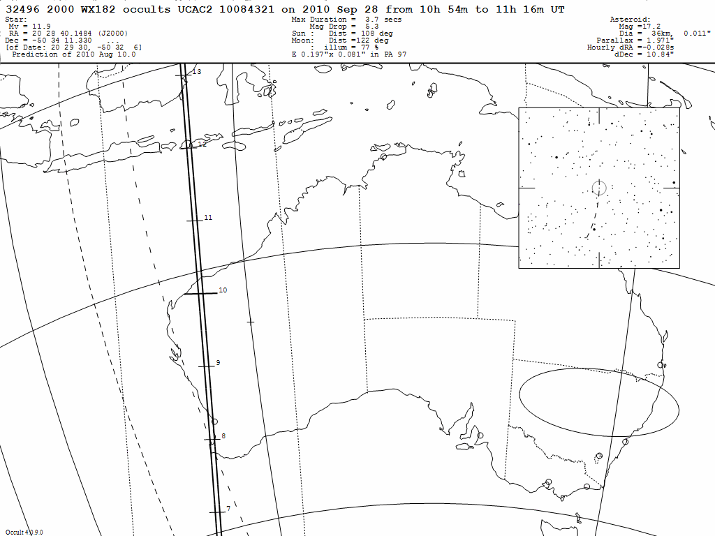 2000WX182 Update Map