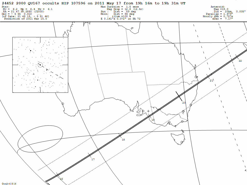 2000QU167 Update Map