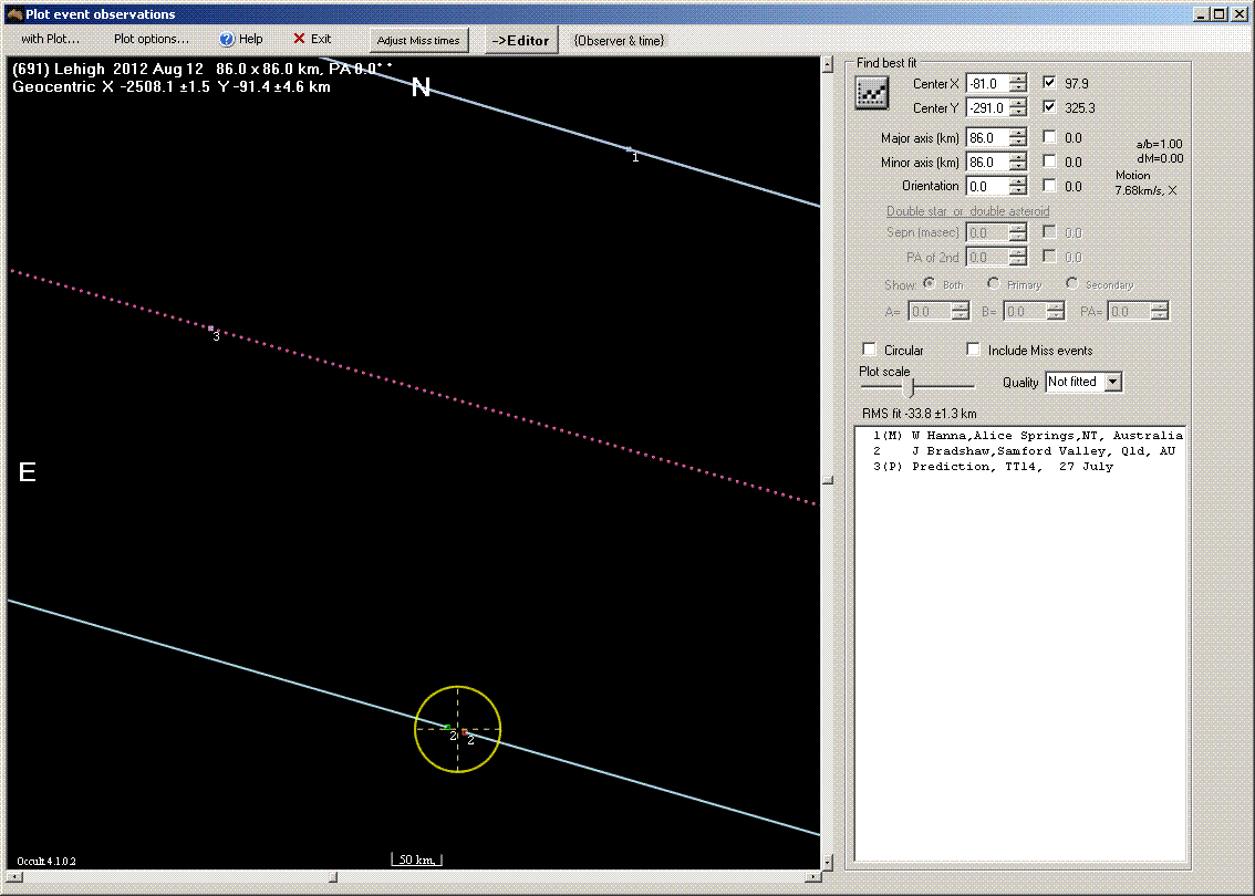 Lehigh occultation - 2012 August 12