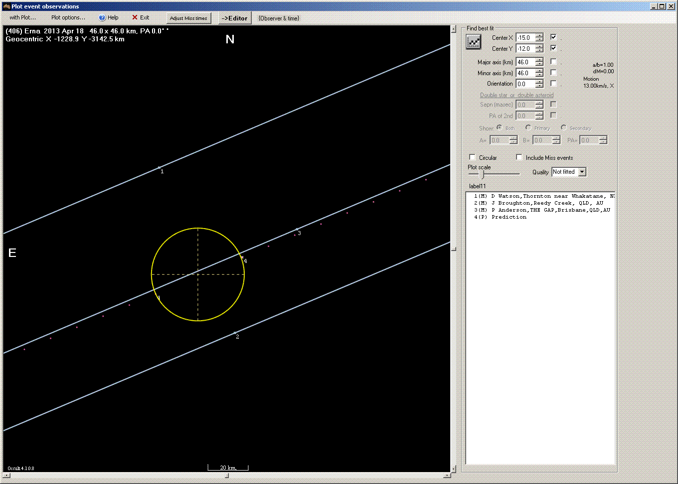 Erna occultation - [ldate]