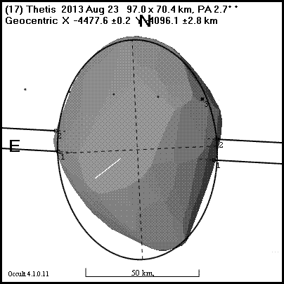 Thetis occultation - 2013 August 23