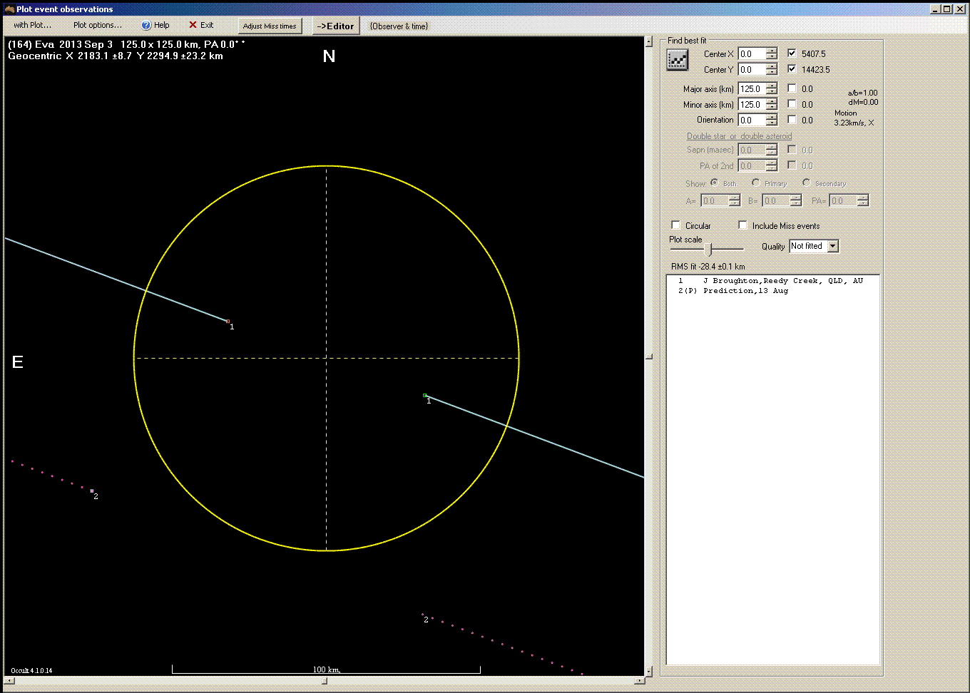 Eva occultation - 2013 September 03