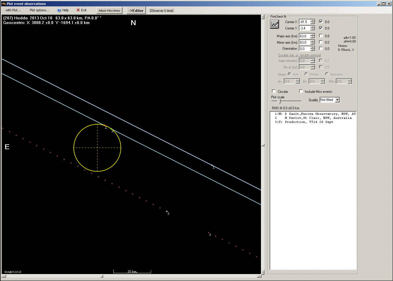 Hedda occultation - 2013 October 10