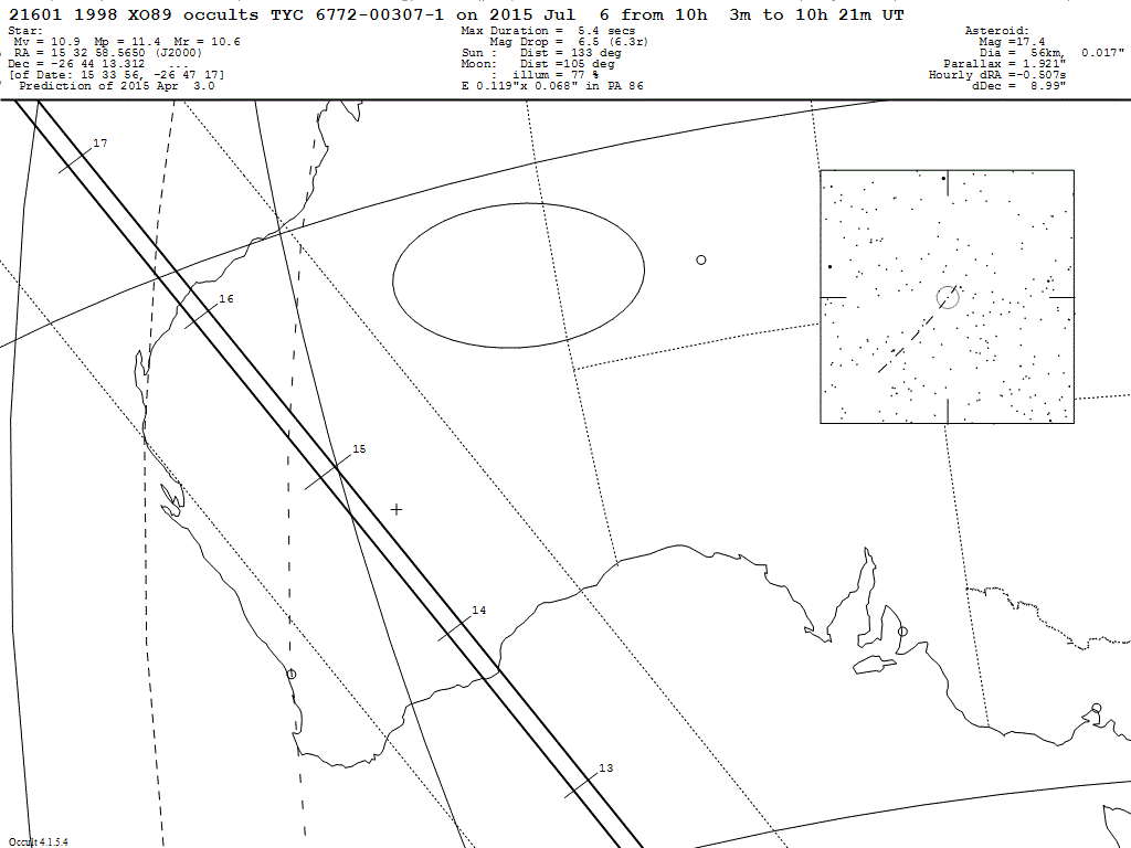 1998 XO89 Update Map