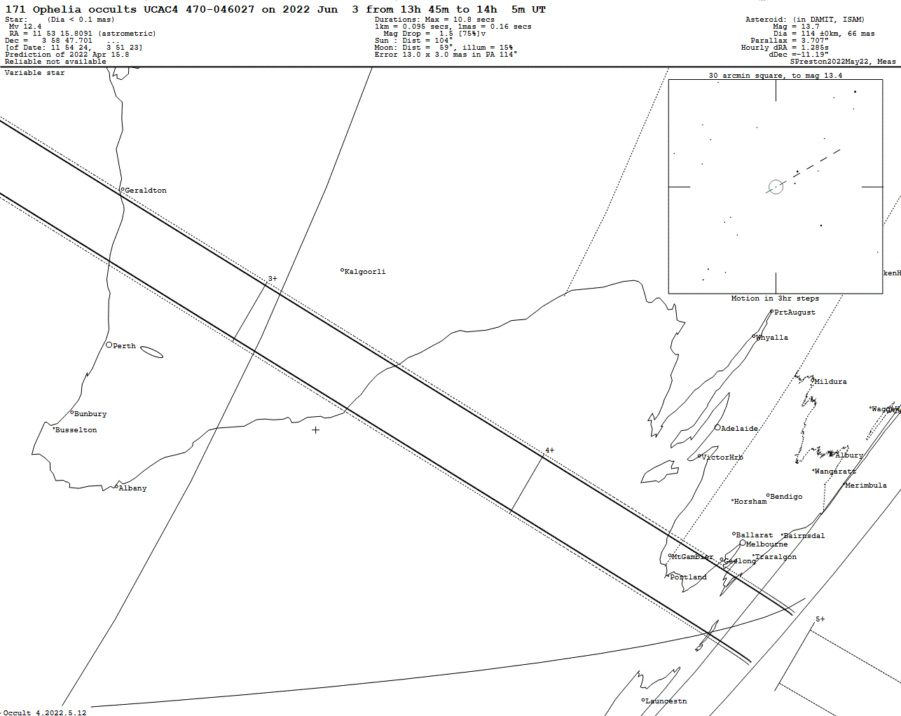 Ophelia Update Map